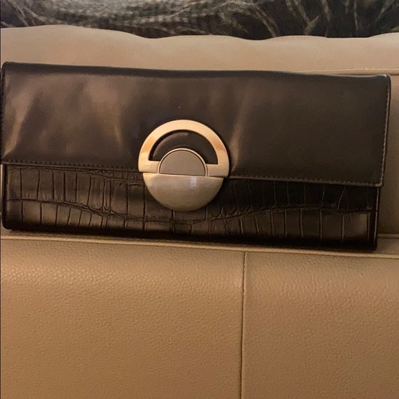 Vintage 1990s Vegan Black Clutch Shoulder Bag - Picture 3 of 9